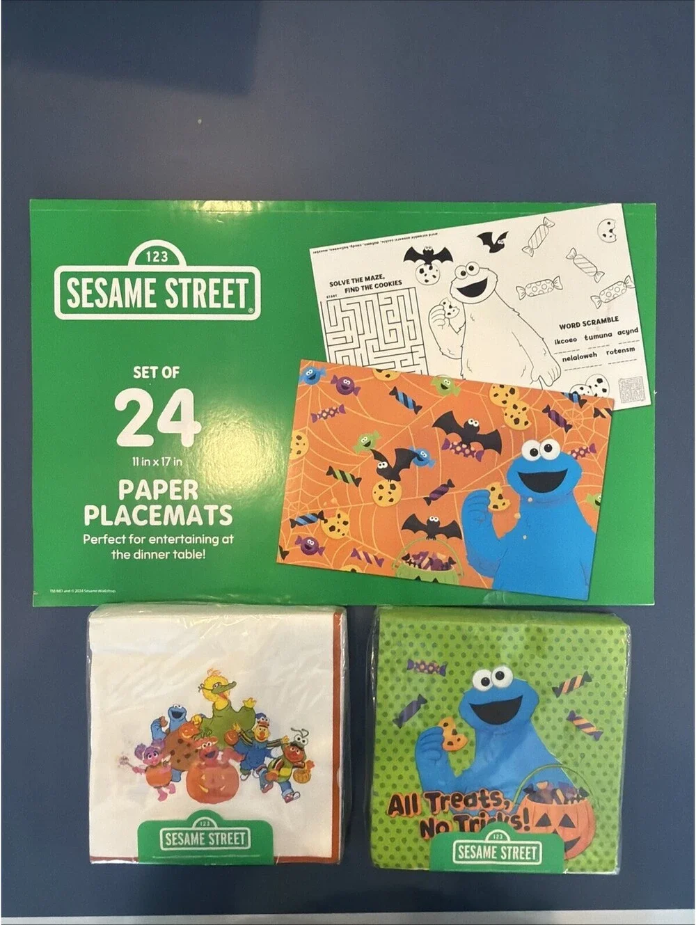 New Sesame Street Halloween Theme Paper Placemats And Napkins New